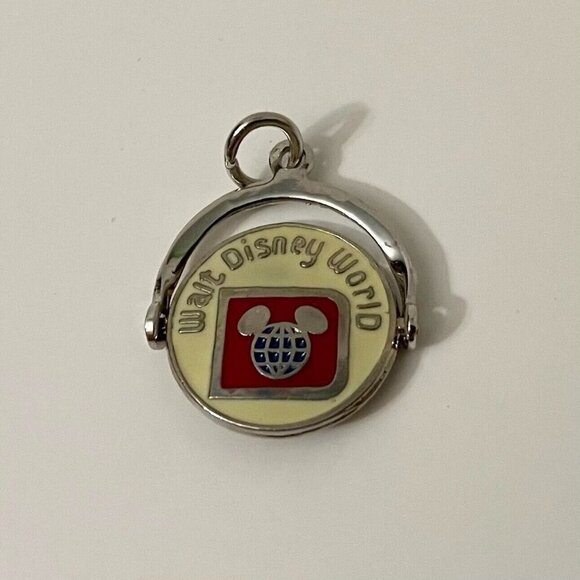Vtg Sterling Silver Disney World Souvenir Flip Spinner Bracelet Charm - Picture 10 of 10